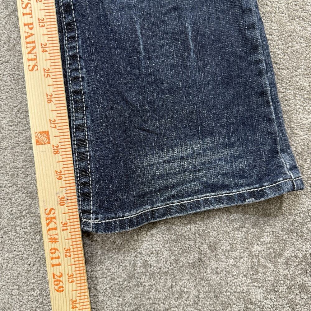 Harley Davidson Womens Embellished Bootcut Jeans Blue 6 Rhinestone Wings Biker - Picture 3 of 15